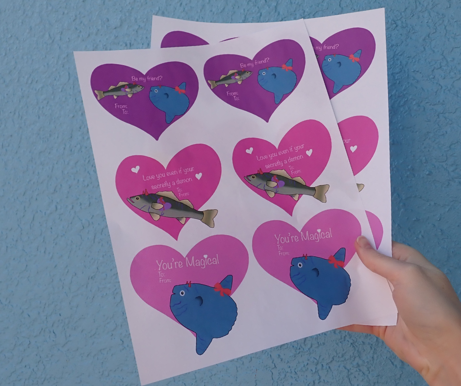 ✨💌Fish Demon Printable Valentines💌✨