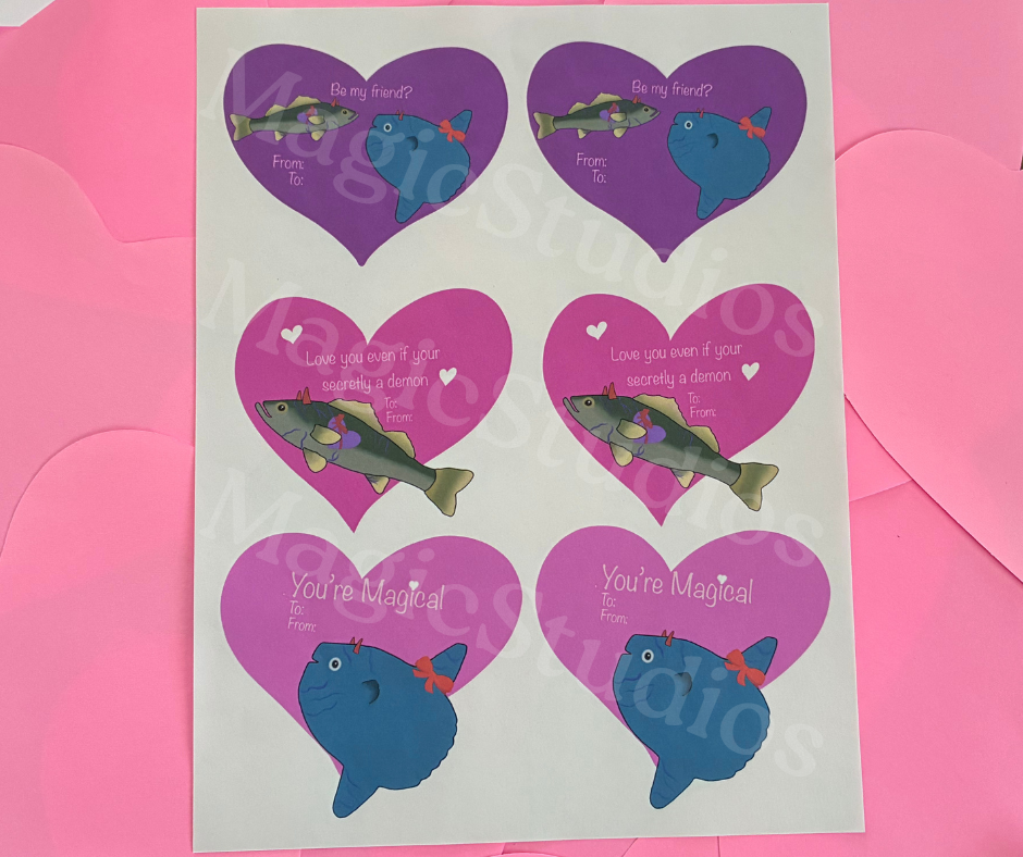 ✨💌Fish Demon Printable Valentines💌✨
